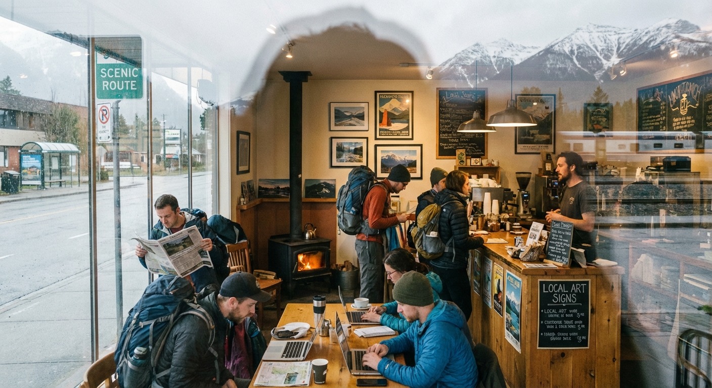 Café through window
